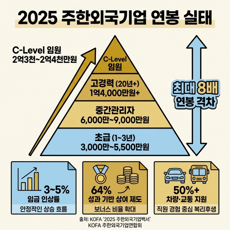주한외국계기업 연봉 최대 2억4천·최저 3천… 격차 8배 ...KOFA, ‘2025 주한외국기업백서’ 혁신판 발표